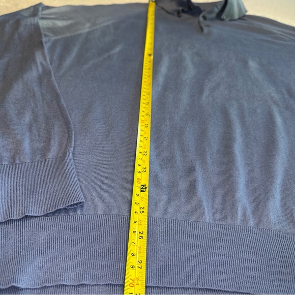 Brooks Brothers Sweater Mens XL Blue Silk Cashmere Cotton Blend Pullover EUC - Picture 3 of 5